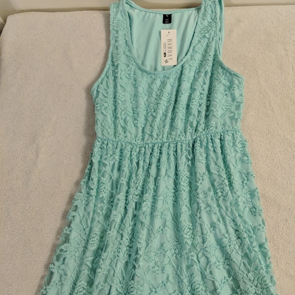 Lovely pastel mint green lace dress